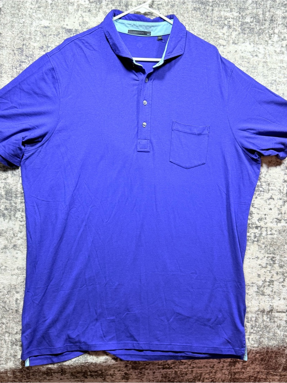 Greyson Mens 2XL Polo Shirt Blue One Pocket Golf Rugby Causal Preppy Cotton